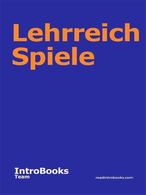 cover image of Lehrreich Spiele